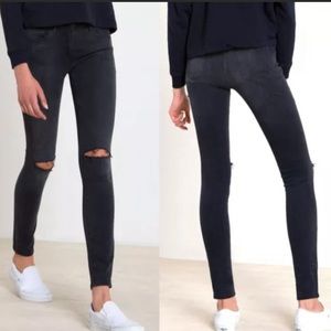 3X1 NYC Ripped Busted Knee Distressed Skinny Black